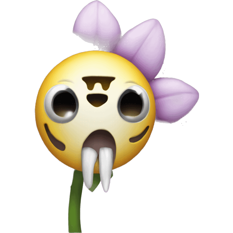 flower with scary theeth but no face emoji