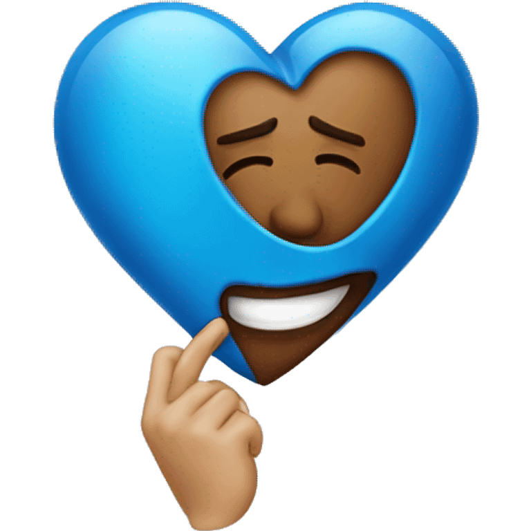  Emoji del bacio esce un cuore azzurro emoji