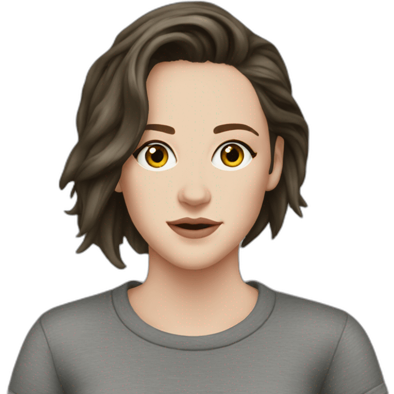 Kristen stewart gray round neck emoji