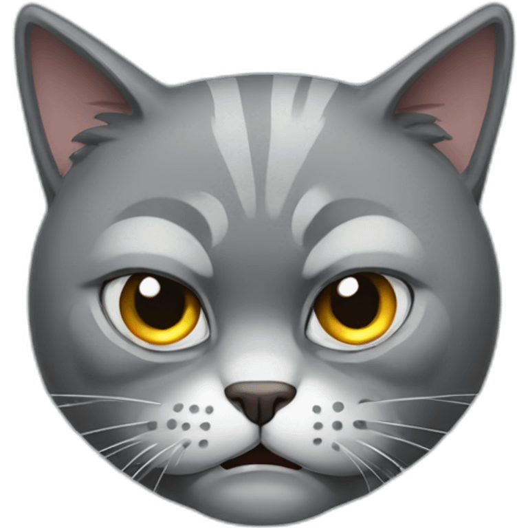 Angry grey cat emoji