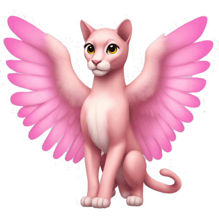 Pink pretty puma with wings  emoji