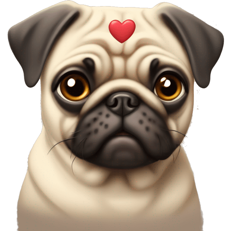 pug with hearts on his head emoji