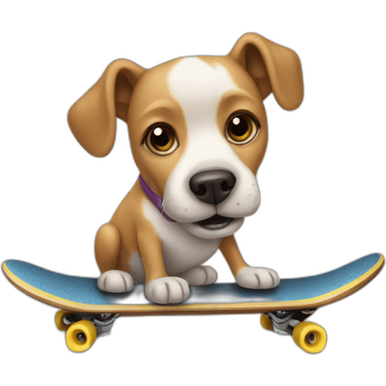 dog on a skate bord emoji