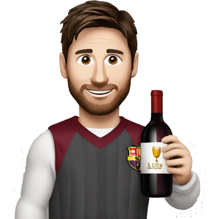 leo messi holding  wine emoji