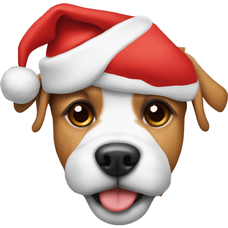 Dog with santa hat on emoji