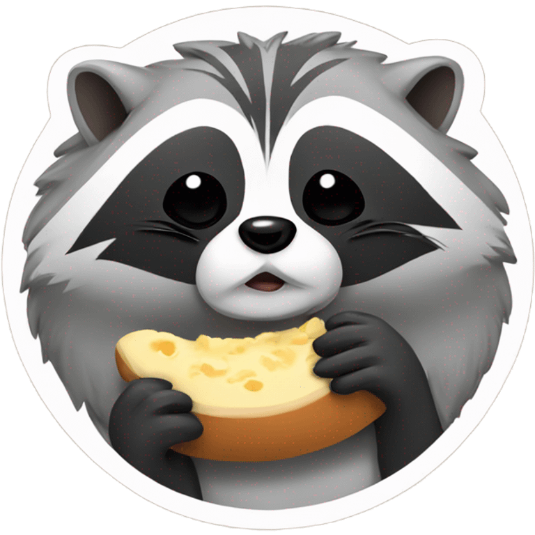 Sleepy racoon eating emoji