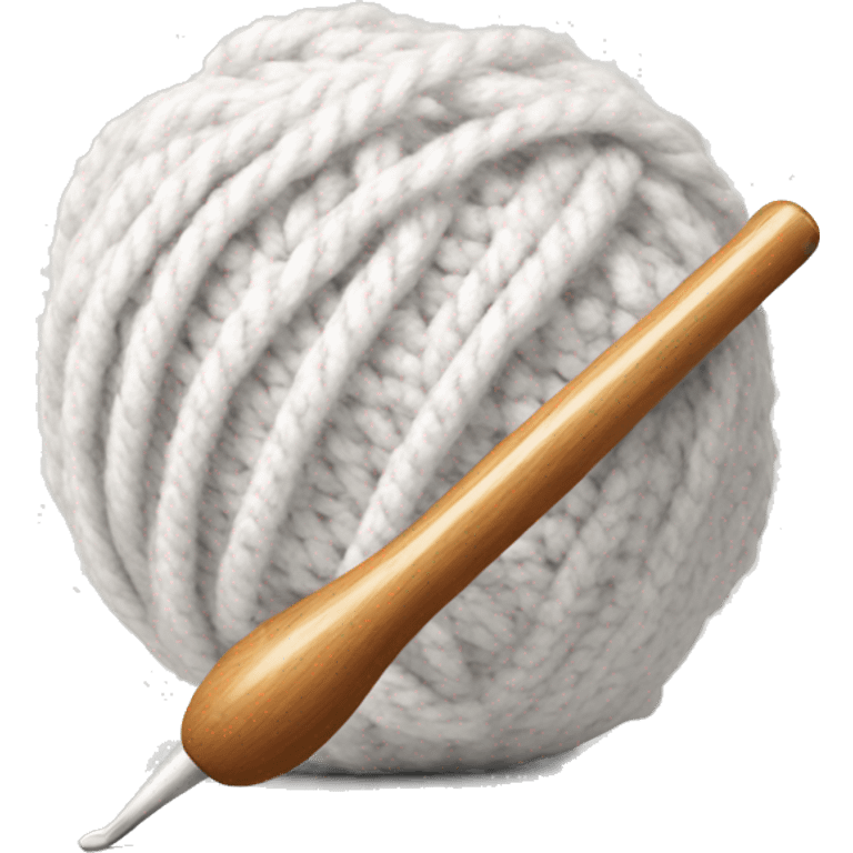 Crochet hook and white ball of yarn emoji