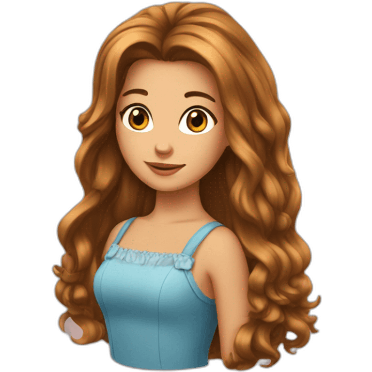 Belle fille avec des long cheveux emoji