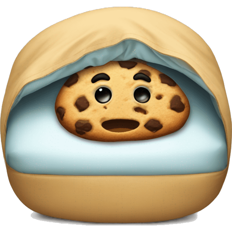 Cookie peeking out from under pillow emoji