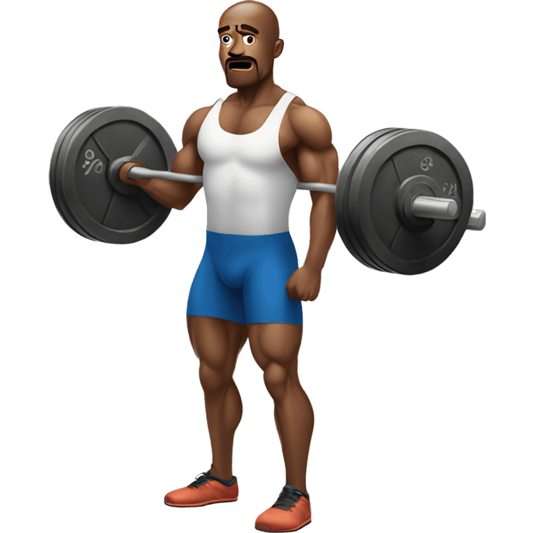 man of 30 years doing deadlift emoji