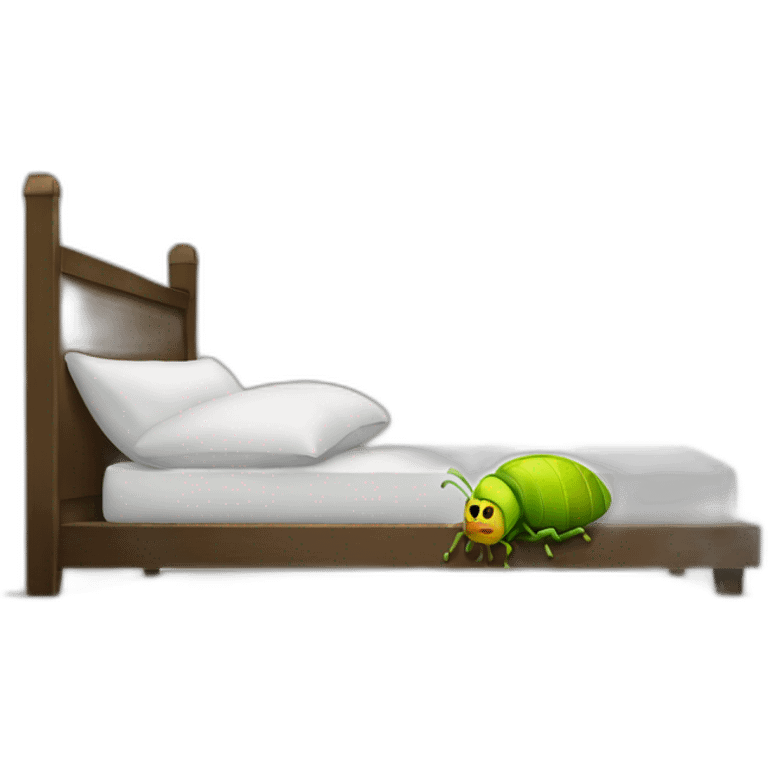 Bug eating bed emoji