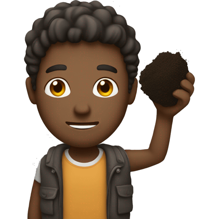 Guy Holding Dirt emoji