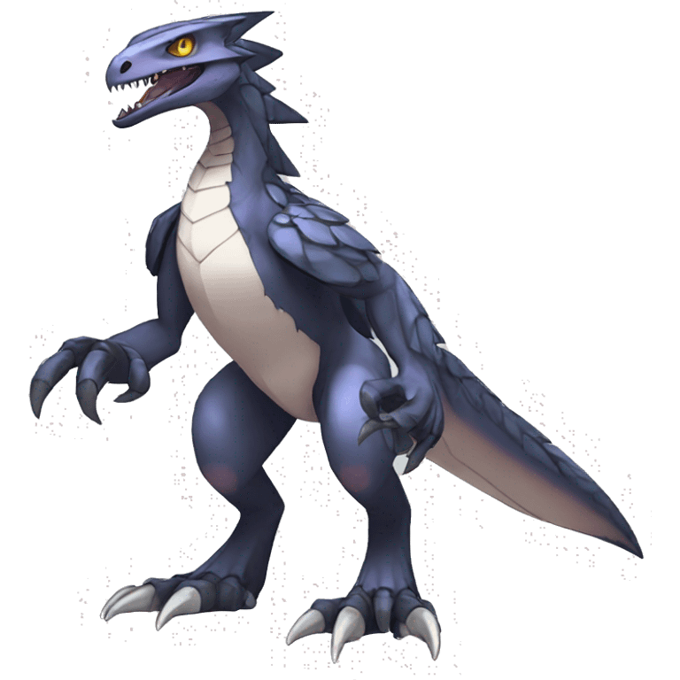  Cool Edgy Shiny Digimon-Fakemon-Raptor-Reptile full body emoji