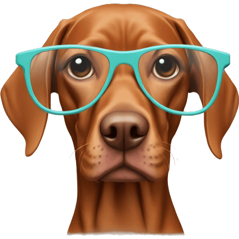 Vizsla with Glases emoji