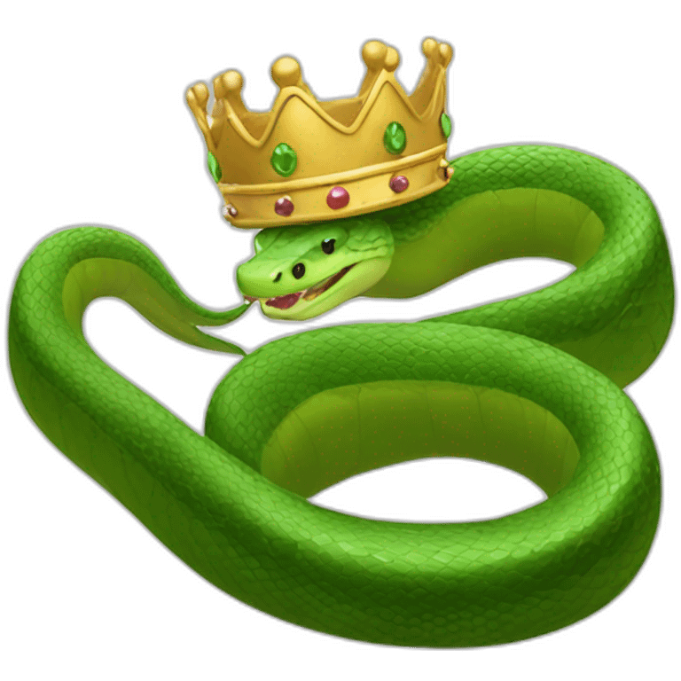 snake emoji with crown emoji