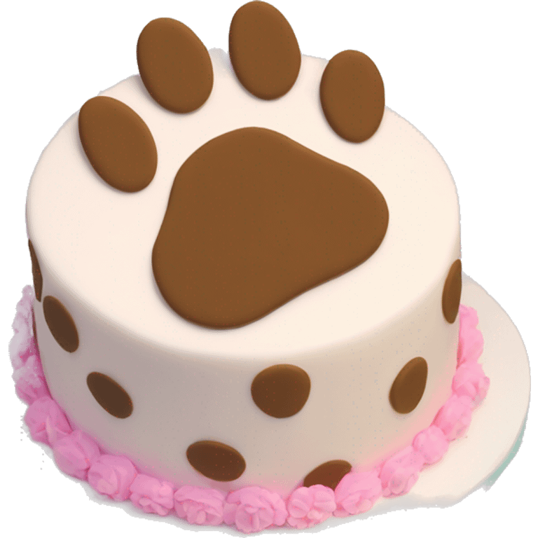 Paw print birthday cake emoji