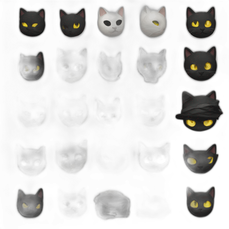 Chat noir et blanc emoji