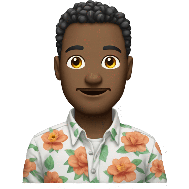 tiburon con camisa de flores emoji