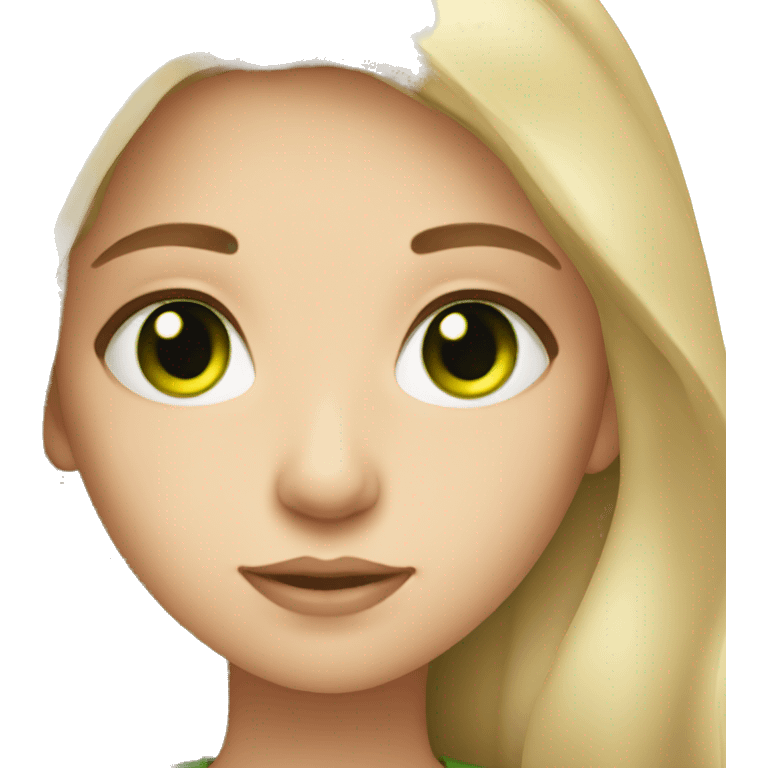 A girl with green eyes and light hair  emoji