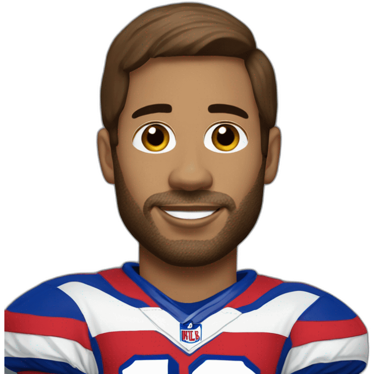 buffalo bills quarterback with striped socks emoji