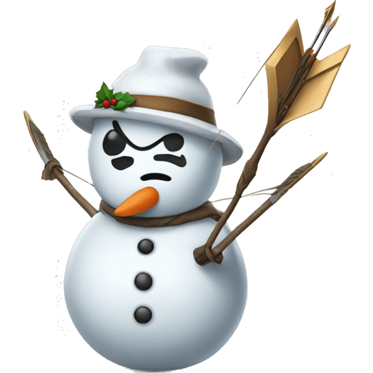 snowman with bow and arrow emoji