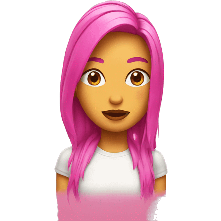 chica con un gloss emoji