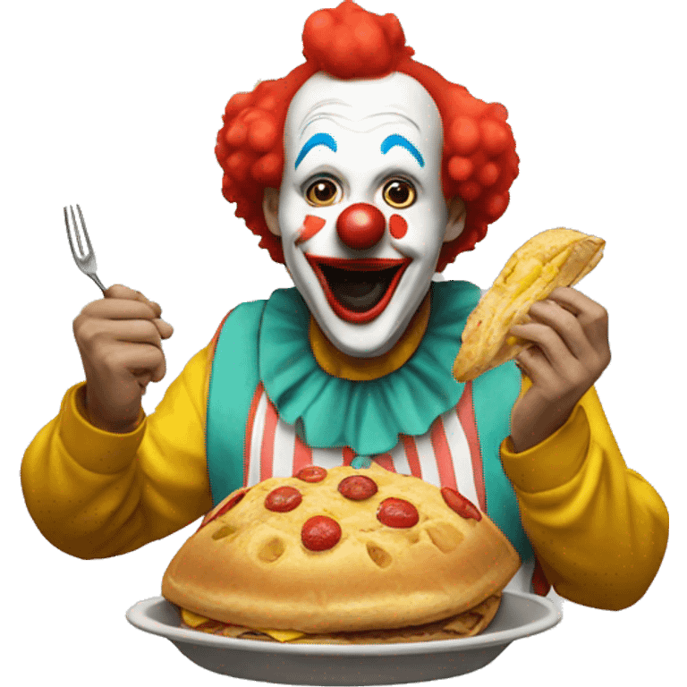 clown eating food emoji