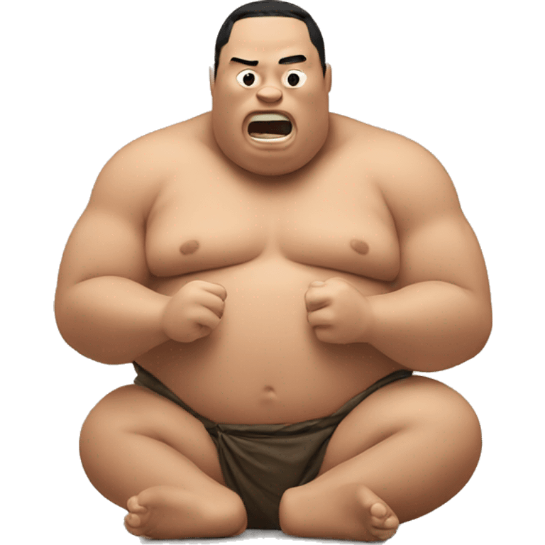 Sumo wrestler eating steak emoji