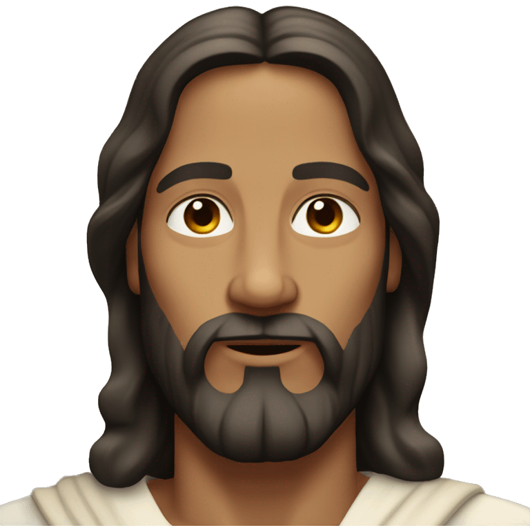 Jesus Christ without beard, black hair  emoji