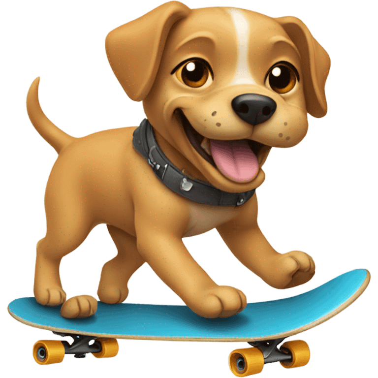 A dog riding a skateboard emoji