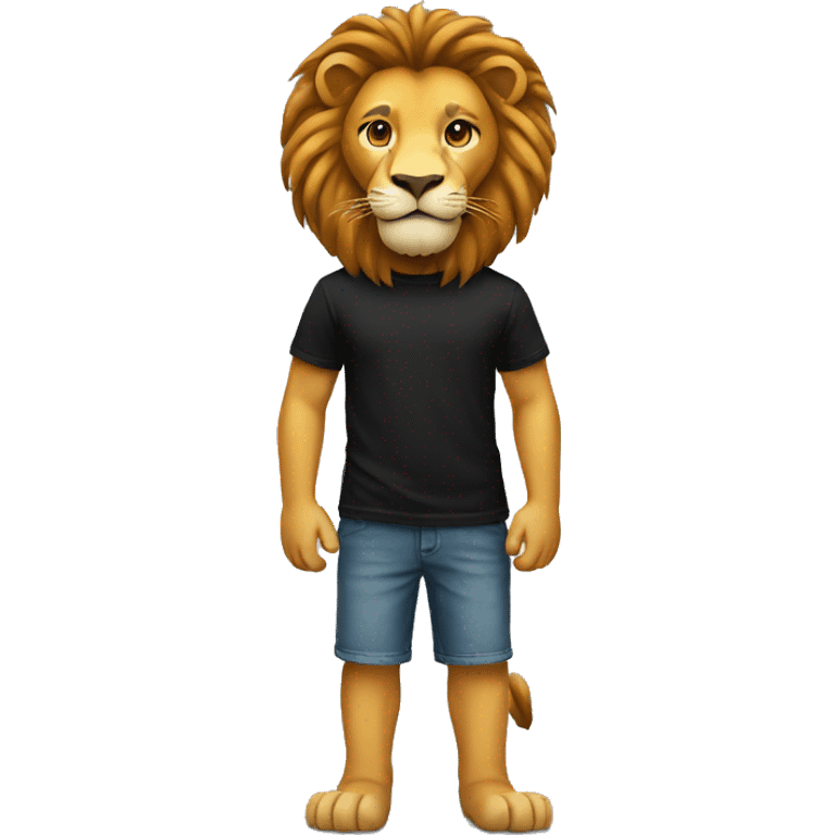 lion in black t-shirt emoji