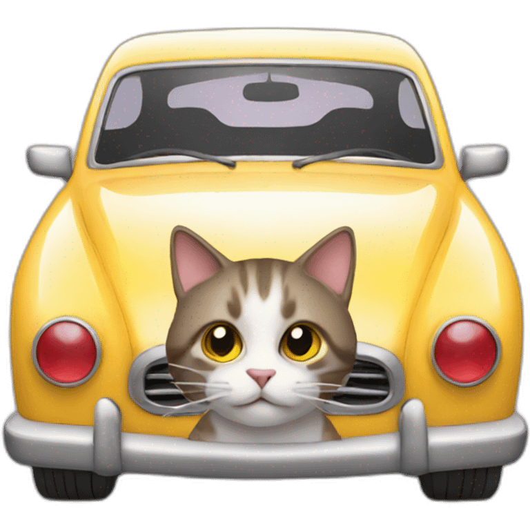 Cat with car emoji