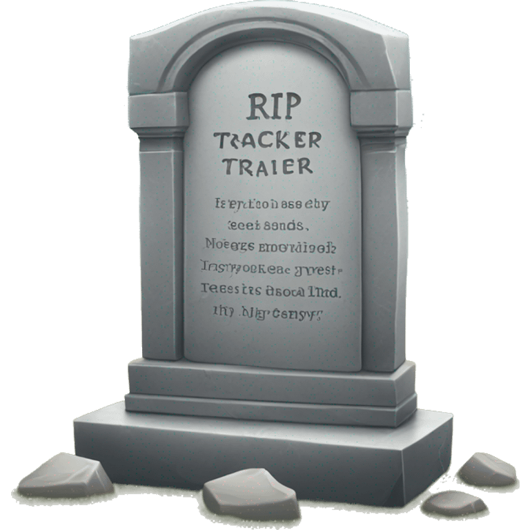 tombstone with only text "RIP Degree Tracker" on it emoji