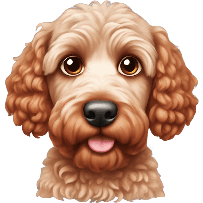 Red cockapoo with puppy dog eyes  emoji