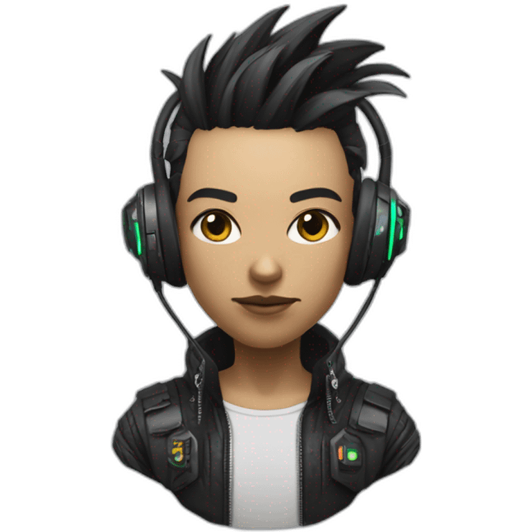 T truc de gamer en mode cyber punk emoji