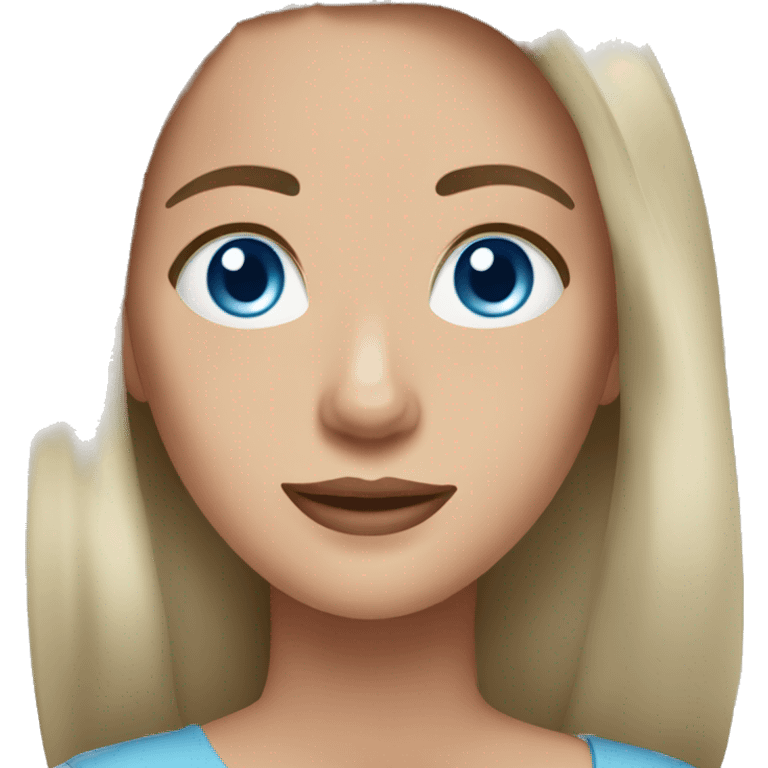 woman dark hair blue eyes clifted chin emoji