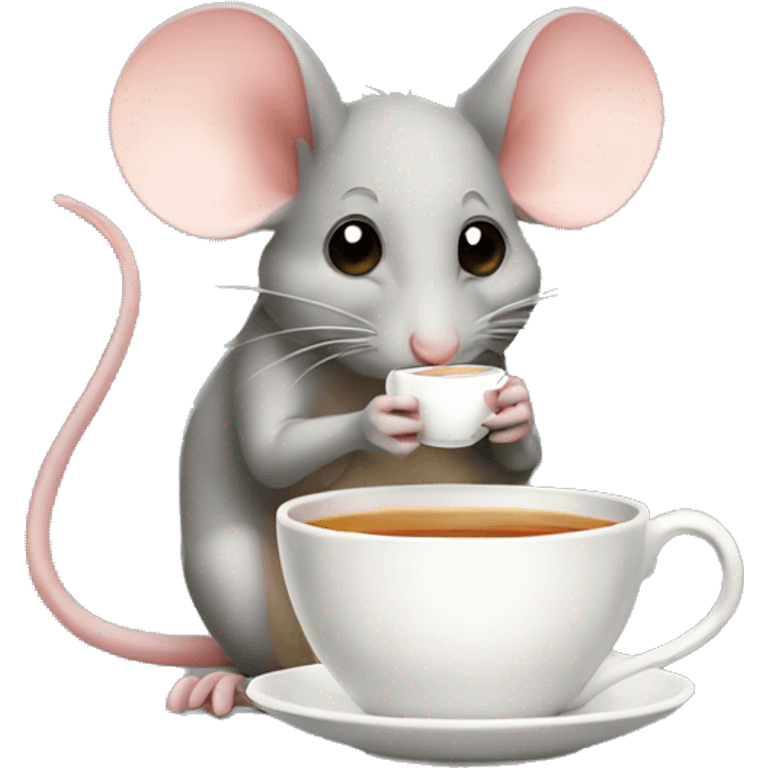 A mouse drinking its tea emoji