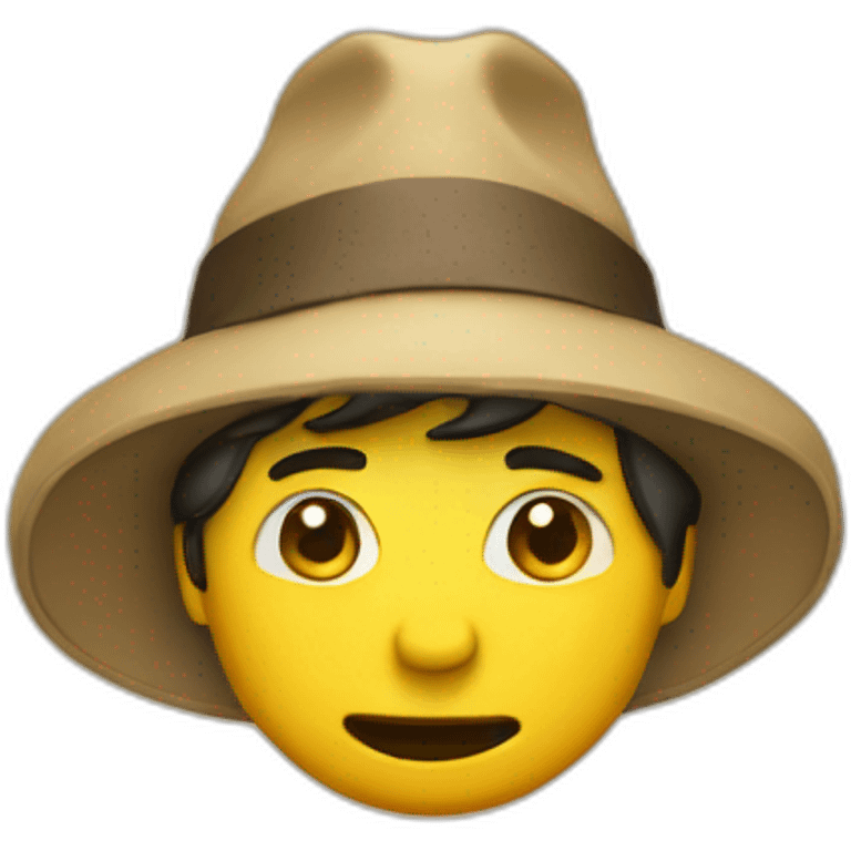 man mewing with hat yellow emoji