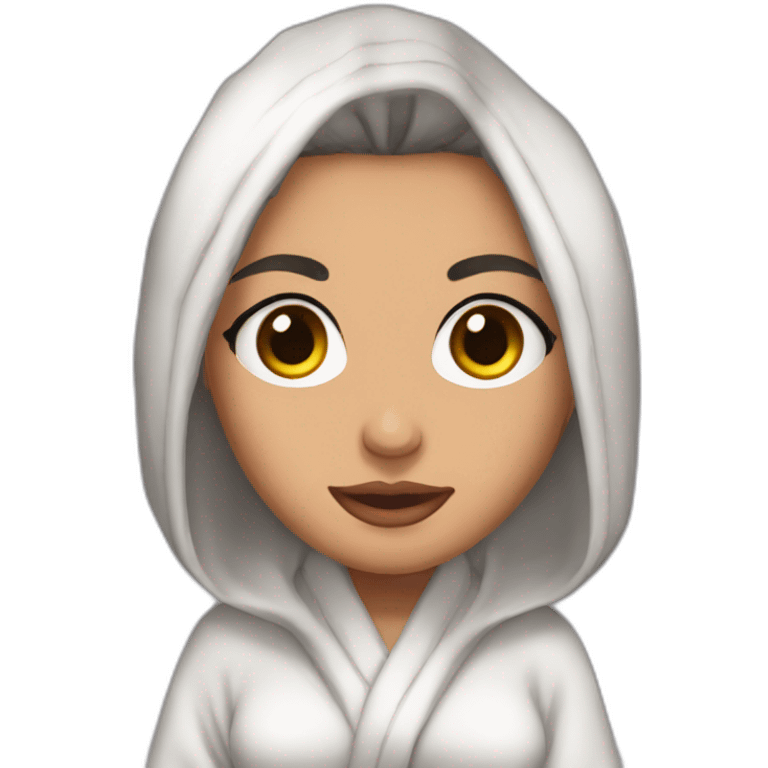 massive bosomed latina anime woman jennifer in a bath robe emoji