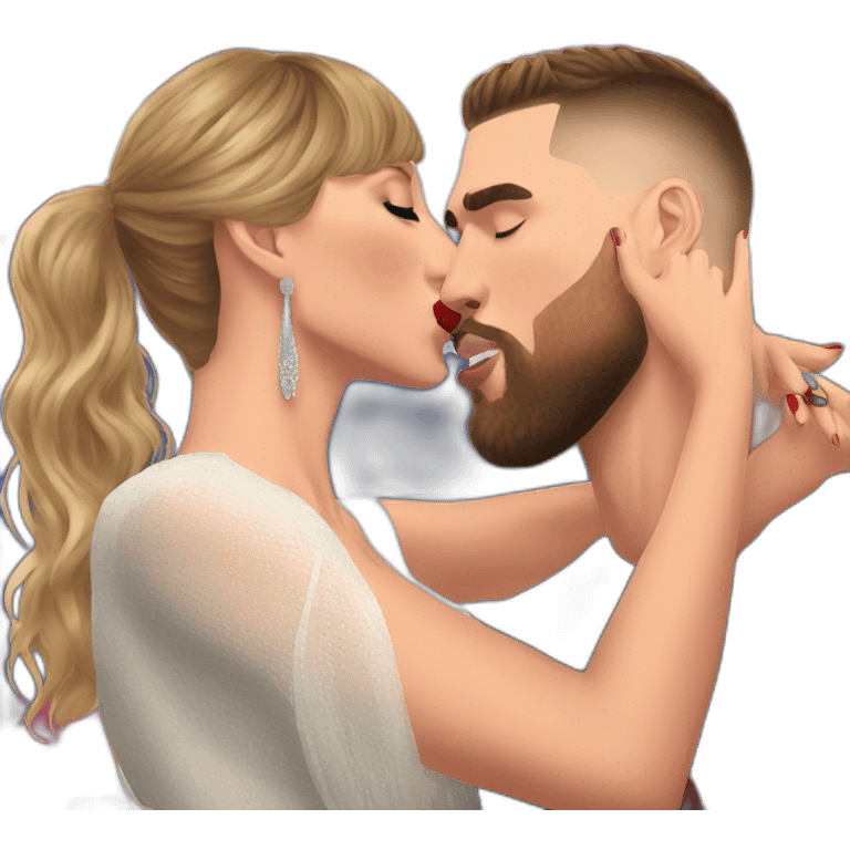 travis kelce kissing taylor swift emoji