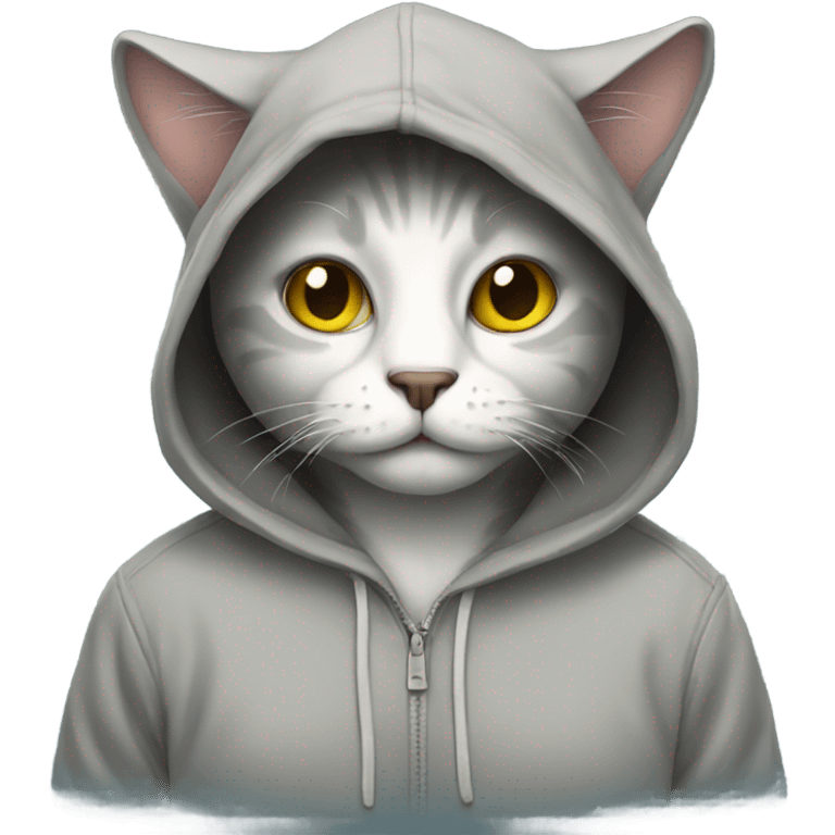 Cat wearing hoodie emoji