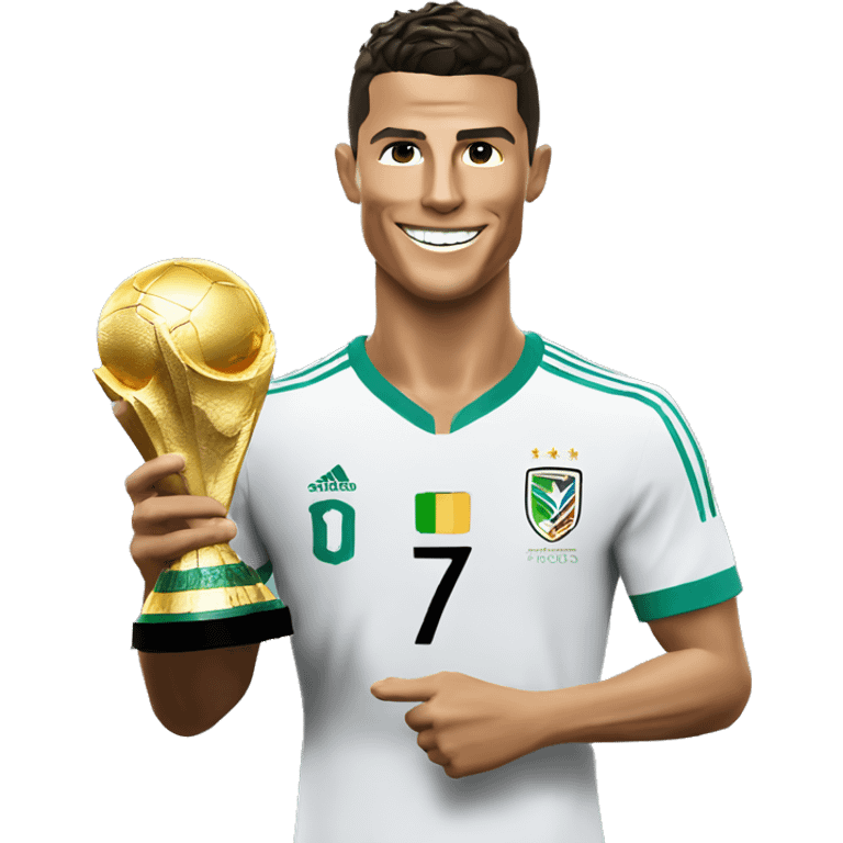 Cristiano Ronaldo with the World Cup award  emoji