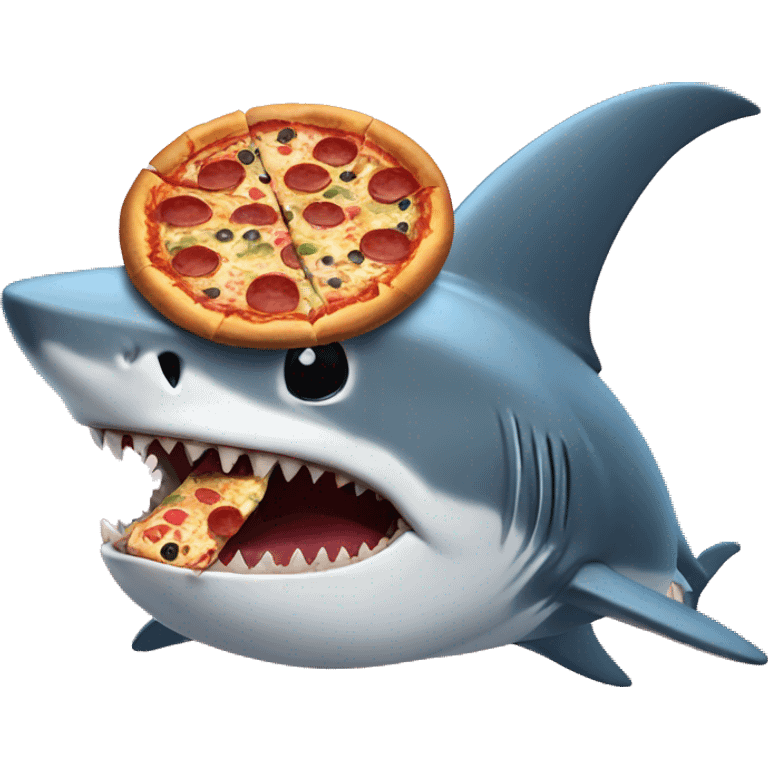 Shark eating pizza emoji