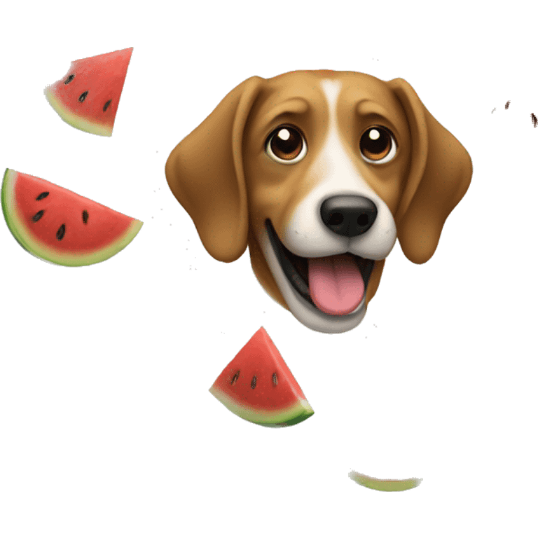 A dog eating watermelon  emoji