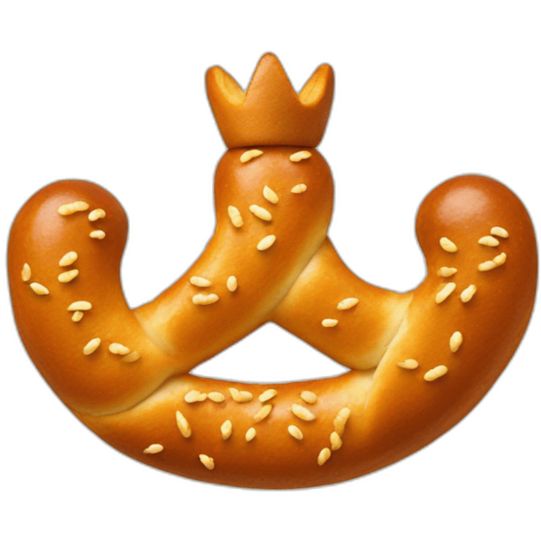 Pretzel in shape of a crown emoji