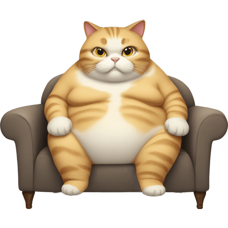 Very very very fat cat sitting on a sofa emoji