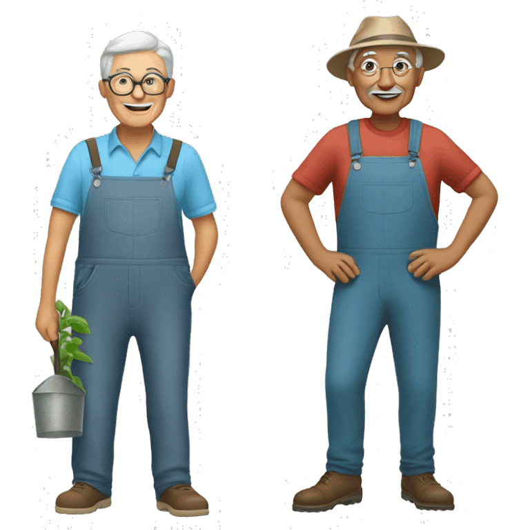 grandfather and grandmother gardener emoji