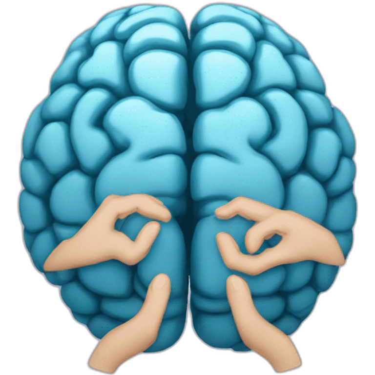 A brain in two hands emoji