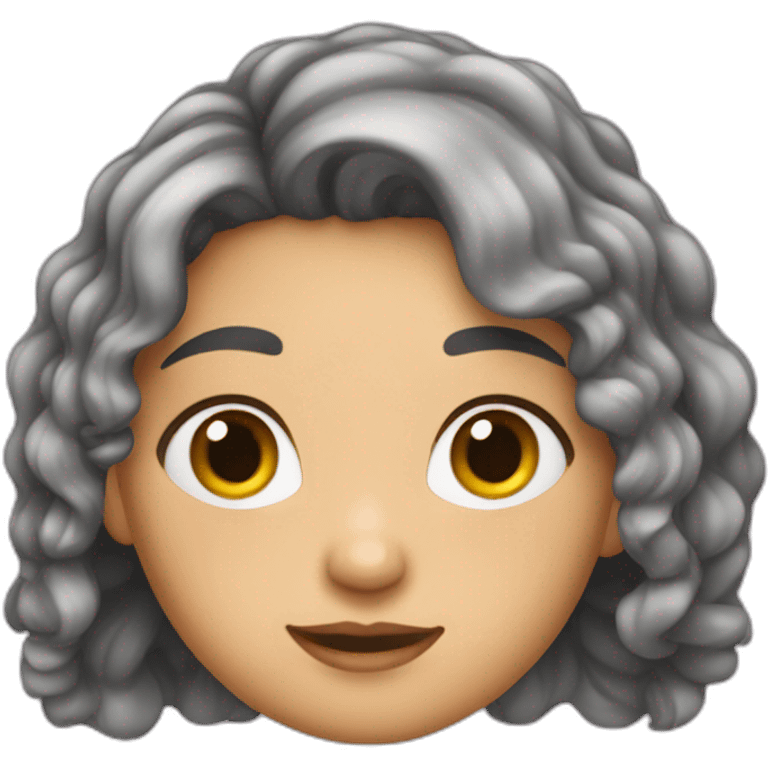 Fille cheveux frisés emoji