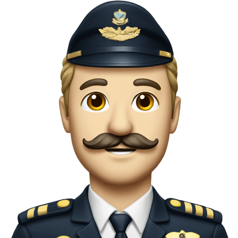 Canadian airline pilot with mustache emoji